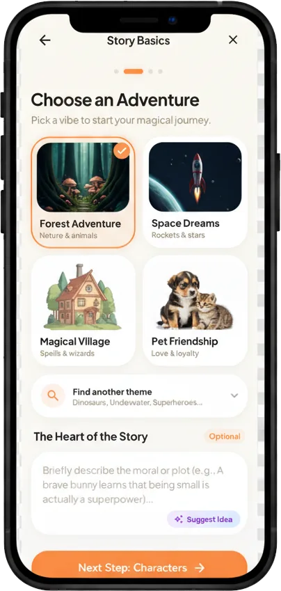 Yasso AI storybook app home screen showing personalized story library and art style options