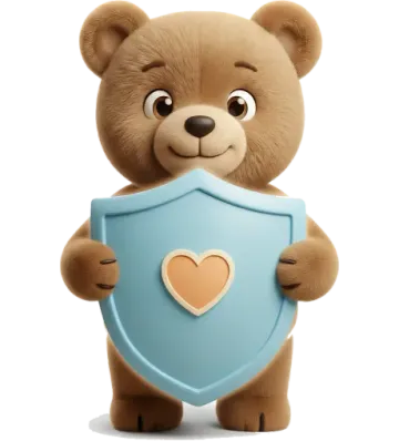 Yasso Bear peeking playfully