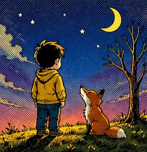 Comic Book illustration style in the Yasso AI storybook app