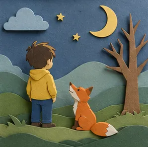 Paper Craft illustration style in the Yasso AI storybook app